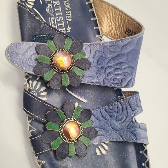 L'Artiste SPRING STEP Shoes Size 9 / 40 Charlotte Wedge Heel Sandals Sun Flower - Picture 8 of 9